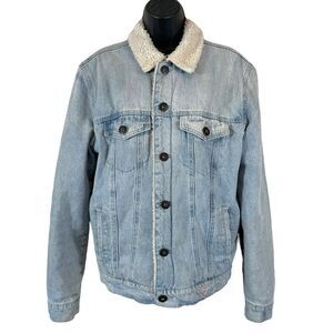 GUESS Sherpa-Lined Denim Trucker Jacket